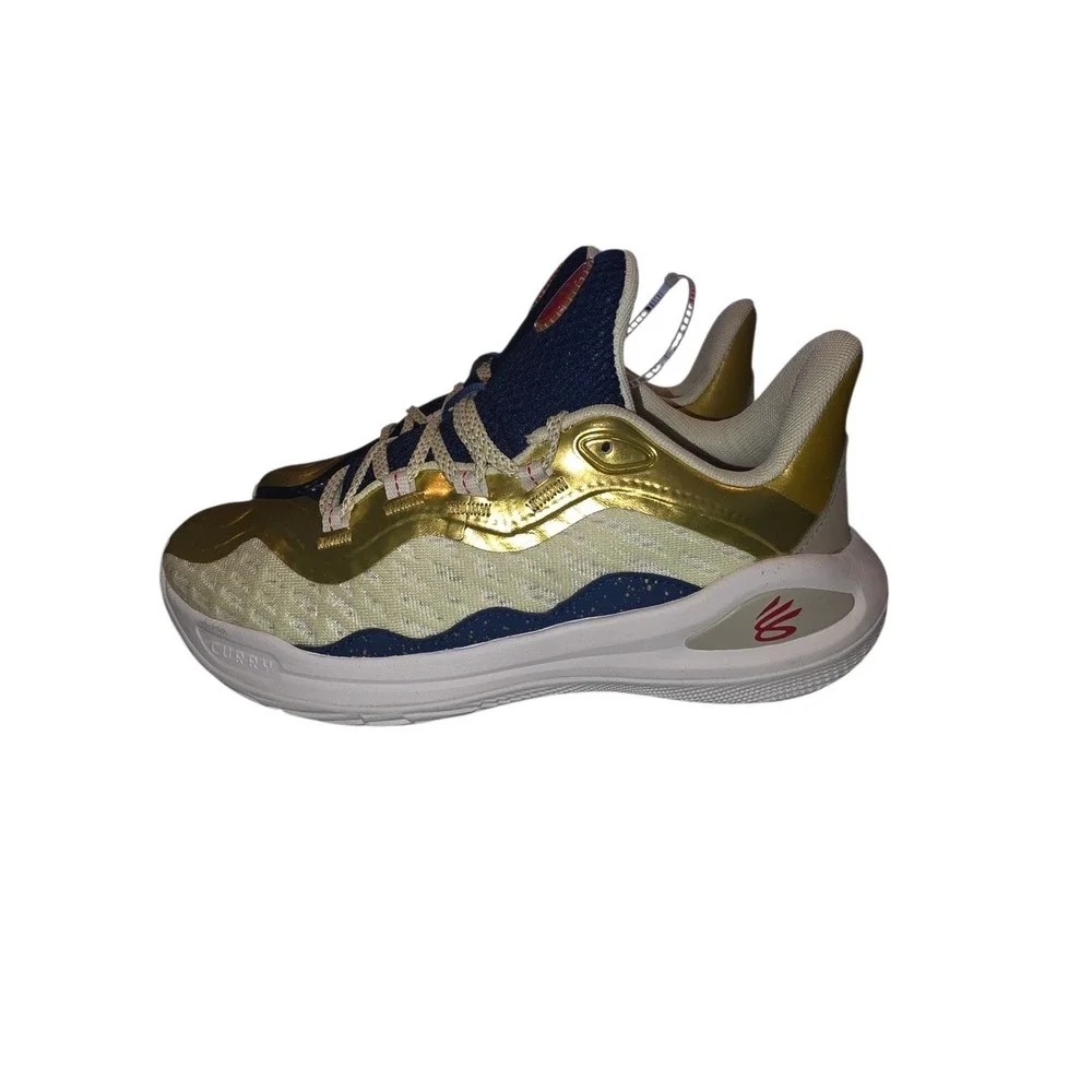 Under Armour Curry Flow Basketball Shoes Blue Gold Men's 6 / Youth 6.5Y NEW
